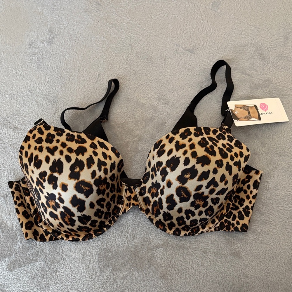 Secret Treasures Animal Print Bra - Black and Brown